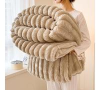 Générique 2026 New Thickened Rabbit Plush Nap Blanket, Bunny Blanket for Women, Flannel Milk Velvet Cover,Soft and Comfortable, for Bed Sofa Couch Home Office Use (Khaki,59x78in/150x200cm)