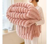 Générique 2026 New Thickened Rabbit Plush Nap Blanket, Bunny Blanket for Women, Flannel Milk Velvet Cover,Soft and Comfortable, for Bed Sofa Couch Home Office Use (Pink,71x78in/180×200cm)