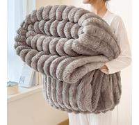 Générique 2026 New Thickened Rabbit Plush Nap Blanket, Bunny Blanket for Women, Flannel Milk Velvet Cover,Soft and Comfortable, for Bed Sofa Couch Home Office Use (Silver Gray,59x78in/150x200cm)