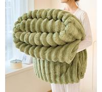 Générique 2026 New Thickened Rabbit Plush Nap Blanket, Bunny Blanket for Women, Flannel Milk Velvet Cover,Soft and Comfortable, for Bed Sofa Couch Home Office Use (Milk Green,78x90in/200x230cm)