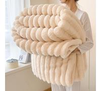 Générique 2026 New Thickened Rabbit Plush Nap Blanket, Bunny Blanket for Women, Flannel Milk Velvet Cover,Soft and Comfortable, for Bed Sofa Couch Home Office Use (Off-White,59x78in/150x200cm)