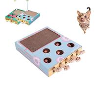 Générique 2026 New Whack Attack Cat Toy, 3-in-1 Whack-A-Mole Puzzle Toy, Enrichment Toys for Indoor Cats with Cat Scratching Pad, Interactive for Claw Grinding Rest Entertainment (Blue)
