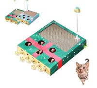 Générique 2026 New Whack Attack Cat Toy, 3-in-1 Whack-A-Mole Puzzle Toy, Enrichment Toys for Indoor Cats with Cat Scratching Pad, Interactive for Claw Grinding Rest Entertainment (Green)