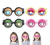 Générique 2026 New Winking Glasses with Winking Eyes, Kinetic Crazy Eyes Glasses, Pull-String Blinking Crazy Glass for Kids and Adults (A+B+C+D)