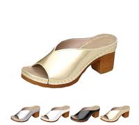 Générique 2026 New Women's Platform Chunky Heels Low Block Heeled Sandal s Classic Casual Slip on Dressy Shoes (4,41)