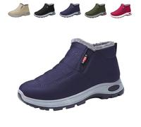 Générique 2026 New Women's Warm Sheepskin-Lined Boots Ladies Winter Snow Boots Lightweight Waterproof Fur Fuzzy Thermal Soft Booties (Blue,38)