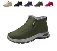 Générique 2026 New Women's Warm Sheepskin-Lined Boots Ladies Winter Snow Boots Lightweight Waterproof Fur Fuzzy Thermal Soft Booties (Green,40)