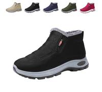 Générique 2026 New Women's Warm Sheepskin-Lined Boots Ladies Winter Snow Boots Lightweight Waterproof Fur Fuzzy Thermal Soft Booties (Black,39)