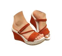 Générique 2026 Orthopedic Wedge Sandals For Women Platform Arch Support Orthotic Platform Wedges Ankle Strap Out Breathable Casual Sandals (Orange,42)