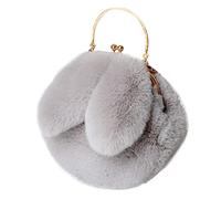 Générique 2026 Outdoor Cute Ladies Shoulder Bag Casual Shopping Messenger Bag Round Cat Ear Peluche Sac à main (GY1, One Size)