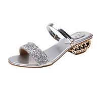 Générique 2026 Paillettes de strass d'été avec une sangle droite à la mode pour en Europe et en amérique une chaussure deux sandales pour les femmes