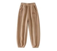 Générique 2026 Pantalon Garçon Flanelle Molletonné Hiver Chaud Doux Vêtement Domicile Manche Longue avec Sweat Pant (Khaki, 4-5 Years)
