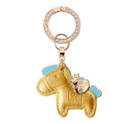 Générique 2026 Porte-clés À Breloque Cheval À La Mode, Porte-clés Pendentif Animal En Cuir Souple, Décor Mignon Du Nouvel An Chinois, Cheval De Victoire Incrusté De Diamants, Richesse De Bon Augure