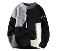 Générique 2026 Pull Homme Laine en Tricot Hoodies Col Rond Manche Longue Chaude d'automne Tendance Chandail Coupe Slim De Base Tuniques Pulls De Couleur Unie Style Urbain Confortables Vetement