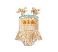 Générique 2026 Robe de Bain pour Filles, Style coréen Mignon, Mode Plage pour Les Filles (Yellow, 12-18 Months) Été
