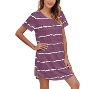 Générique 2026 Robe de Nuit Confortable à Manches Courtes pour Femme en Coton Doux légère et Fluide idéale pour Dormir ou détendre à la Maison Coupe Ample offrant Une liberté de Mouvement Totale (M)
