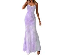 Générique 2026 Robe De Plage Femme Sexy- Robe Longue sans Manches Chic Et Elegant Col V Coupe Slim Vintage Taille Haute Perspective Tulle Dress pour Cocktail