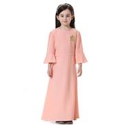 Générique 2026 Robe Longue Brodée Fleurs pour Filles Tenue Été Décontractée Style Ethnique Bohème Asiatique Enfants Tout-Petits (6-7 Years)