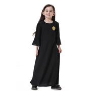 Générique 2026 Robe Longue Brodée Fleurs pour Filles Tenue Été Décontractée Style Ethnique Bohème Asiatique Enfants Tout-Petits (Black, 14-15 Years)