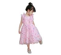 Générique 2026 Robe sans Manches pailletée et volantée pour Filles Parfaite pour fêtes soirées dansantes Princesse plissé Quotidien décontracté Lavable Machine Toutes Saisons 2-7 Ans (5-6 Years)