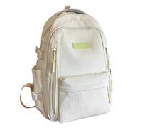 Générique 2026 Sac d'école grande capacité pour collégiennes, sac à bandoulière avec compartiment pour ordinateur (White, One Size)