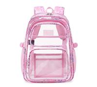 Générique 2026 Sac transparent de grande capacité pour étudiants, sans apport d'eau, pour une utilisation à la plage, en plastique, sac à dos à double bandoulière (One Size)