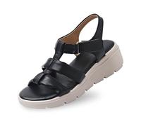 Générique 2026 Sandales à plateforme en cuir à bout ouvert pour femmes, chaussures confortables et antidérapantes