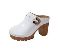 Générique 2026 Sandales à talon épais et bride cheville, couleur unie, décontractées, élégantes, confortables, idéales pour l'été.