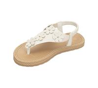 Générique 2026 Sandales de plage fleuries entre les orteils, confortables et élégantes, idéales pour l'été et les activités de plein air. Soutien de la voûte plantaire inclus. (a-Beige, 36)