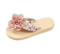 Générique 2026 Sandales Femme plates fleuries tendance pour l'été confortables et respirantes idéales pour les activités décontractées en extérieur. Sandales et Mules Pour Femmes