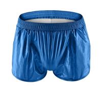 Générique 2026 Short d'été pour Hommes, matière Brillante, Ample, Confortable, Couleur Unie, décontracté, Populaire (Blue, XL)