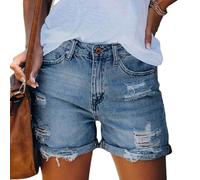 Générique 2026 Short en Jean pour Femme, Denim déchiré, Taille Haute, Extensible, avec Poches, Tendance, détresse, coupé