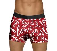 Générique 2026 sous-vêtements imprimés pour Hommes, Style Bulle Rouge, Short spécial Rose, Taille Moyenne, pour la Saint-Valentin (Red, XXL)
