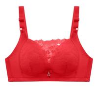 Générique 2026 Soutien Gorge sans Armature Soutien-Gorge Push-up sans Armatures pour t-Shirt Coutures, Confortable et Rembourrage, rehausseur de Volume, idéal au Quotidien. (Red, 34)