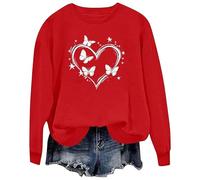 Générique 2026 Sweat-Shirt à Capuche Polaire Manches Longues Filles Chaud Doux imprimé cœur Mignon Haut décontracté Enfant Tenue Quotidienne automnale hivernale (Red, 3-4 Years)