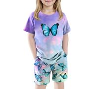 Générique 2026 Tenues quotidiennes élégantes pour jeunes filles ensembles confortables parfaits jeux plein air événements décontractés conçus enfants âgés trois à neuf ans (Light Purple, 5-6 Years)