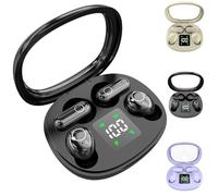 Générique 2026 Ultra Mini 2-Pack Bluetooth Earbuds, 2 Pairs Semi-in-Ear Mini Sleep Earphones, Invisible Short-Stem Design for Side Sleepers & Sports, Waterproof with Mic (Black)