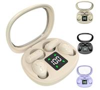 Générique 2026 Ultra Mini 2-Pack Bluetooth Earbuds, 2 Pairs Semi-in-Ear Mini Sleep Earphones, Invisible Short-Stem Design for Side Sleepers & Sports, Waterproof with Mic (Beige)