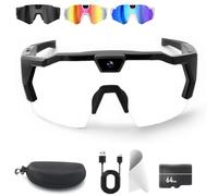 Générique 2026 Upgrade 4K HD Video Camera Baseball Glasses with - 32/64 Memory Smart Recording Sunglasses, Bluetooth Audio & Phone Connect, Non-Slip Silicone for Action Sports (Transparent,64GB)