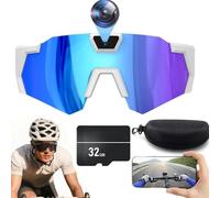 Générique 2026 Upgrade 4K HD Video Camera Baseball Glasses with - 32/64 Memory Smart Recording Sunglasses, Bluetooth Audio & Phone Connect, Non-Slip Silicone for Action Sports (Blue,32GB)