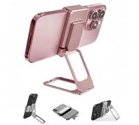 Générique 2026 Upgraded Back Clip Foldable Phone Holder, 360 Adjustable Cell Phone Metal Stands Compatible with All Types Smartphones (Pink)