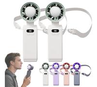 Générique 2026 Upgraded Portable Handheld Turbo Fan, Fast Cooling 3 in 1 Handheld Desk Neck Fan, Fast Cooling Handhelds Fans, Personal Fans with Lanyard for Travel, Outdoor, Home, Office (Set 1)