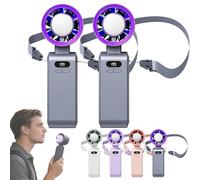 Générique 2026 Upgraded Portable Handheld Turbo Fan, Fast Cooling 3 in 1 Handheld Desk Neck Fan, Fast Cooling Handhelds Fans, Personal Fans with Lanyard for Travel, Outdoor, Home, Office (Set 10)