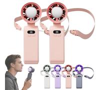 Générique 2026 Upgraded Portable Handheld Turbo Fan, Fast Cooling 3 in 1 Handheld Desk Neck Fan, Fast Cooling Handhelds Fans, Personal Fans with Lanyard for Travel, Outdoor, Home, Office (Set 8)