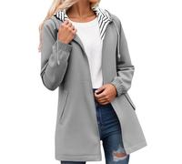 Générique 2026 Veste coupe-vent anorak légère de randonnée avec capuche, poches et rayures pour les aventures en plein air (Grey, XL)