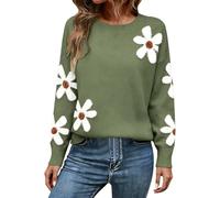 Générique 2026 Women's Pullover Sweaters Fall Casual Long Sleeve Crewneck Lightweight Knit Sweater Cozy Cute Sweaters Winter (Green,TG)