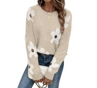 Générique 2026 Women's Pullover Sweaters Fall Casual Long Sleeve Crewneck Lightweight Knit Sweater Cozy Cute Sweaters Winter (Apricot,S)