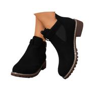 Générique 2026 Women's Wide Width Chunky Heel Ankle Boots Side Zipper Round Toe Arch Support Winter Booties