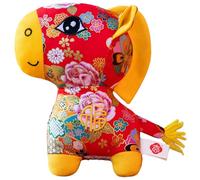 Générique 2026 Year of The Horse Chinese Plush Horse Ornament, Lucky Mascot Plush Doll, Chinese Zodiac Pony Plushs Toys with Plum Blossom,Peony Patterns, New Year Home Décor for Desktops,Car