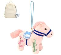 Générique 2026 Year of The Horse Mascot, Soft Plush Horse Pendant, Cute Chinese New Year Stuffed Horses Mini Keychain for Gift Exchanges Home Decor,Bags,Offices,Cafes,Bookshelves